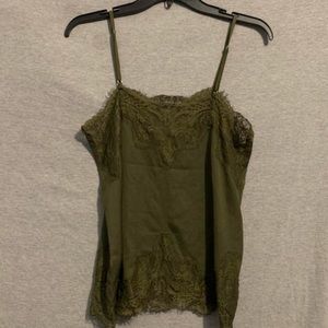 Windsor Dark lacey olive green top with adjustable straps